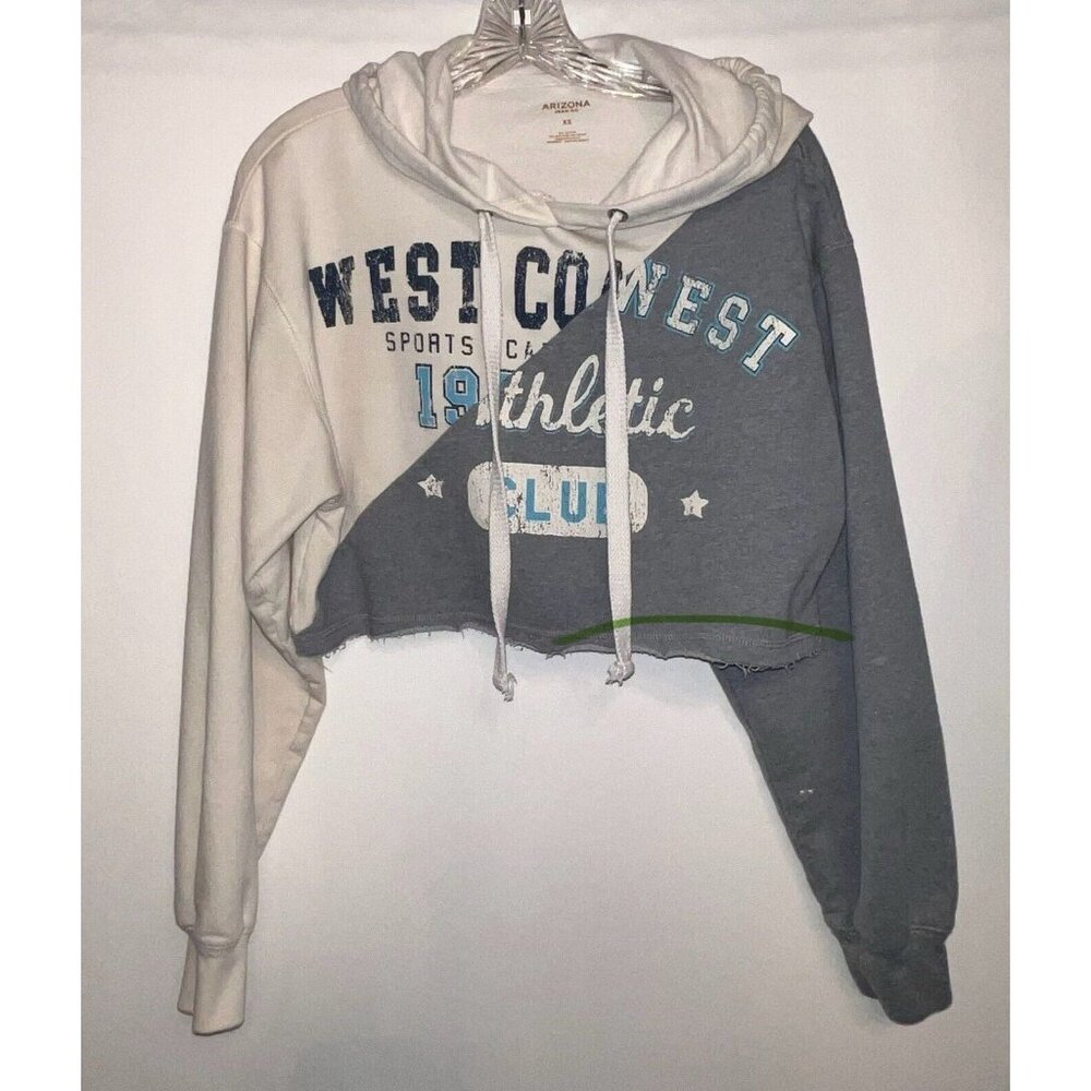 Arizona Jean Co Cropped Hoodie with drawstring in hood womens sz xs long sleeves